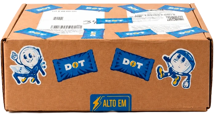 Caixa DOT com os 3 sabores escolhidos