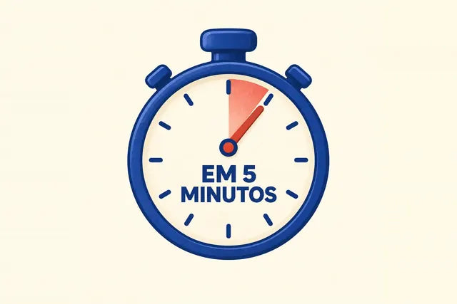 Cronômetro marcando 5 minutos